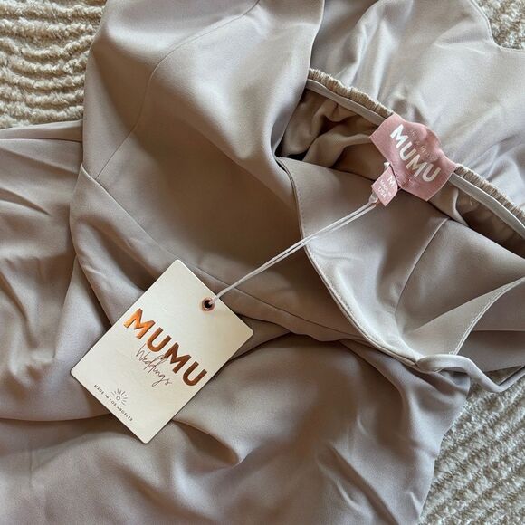 NWT Show Me Your MuMu Faith Dune Chiffon Maxi Dress - Picture 9 of 11